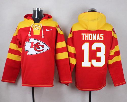 Nike Chiefs #13 De'Anthony Thomas Red Player Pullover NFL Hoodie - Click Image to Close